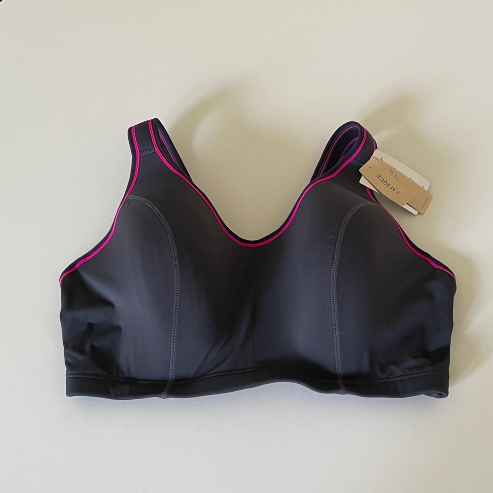 Cacique Sports Bra Underwire Lightly Padded Gray 44DD Athletic Athleisure